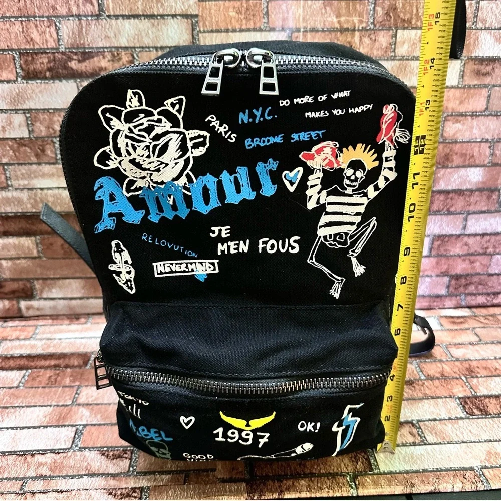 ZADIG & VOLTAIRE Black Graphic Men's Backpack RARE